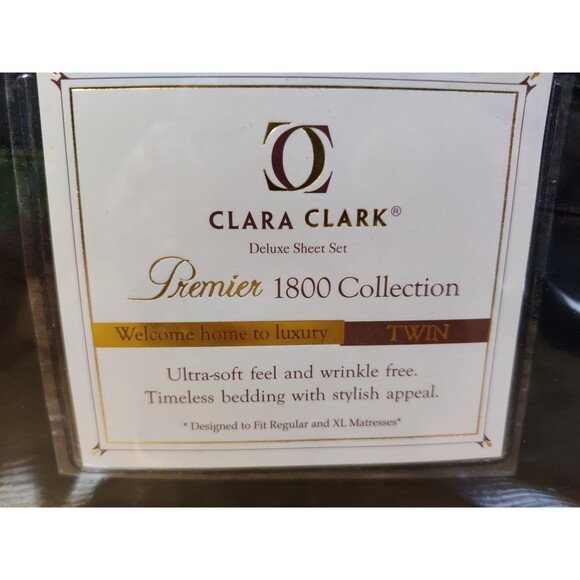 Clara Clark Premier 1800 Series 3 Pc Sheet Set Black Microfiber Twin - Picture 2 of 4